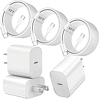 Vista 1 de Cargador rápido para iPhone 17, 16, 15, cargador tipo C, bloque de carga rápida, paquete de 3 cargadores de teléfono USB C de 20 W, cable de carga