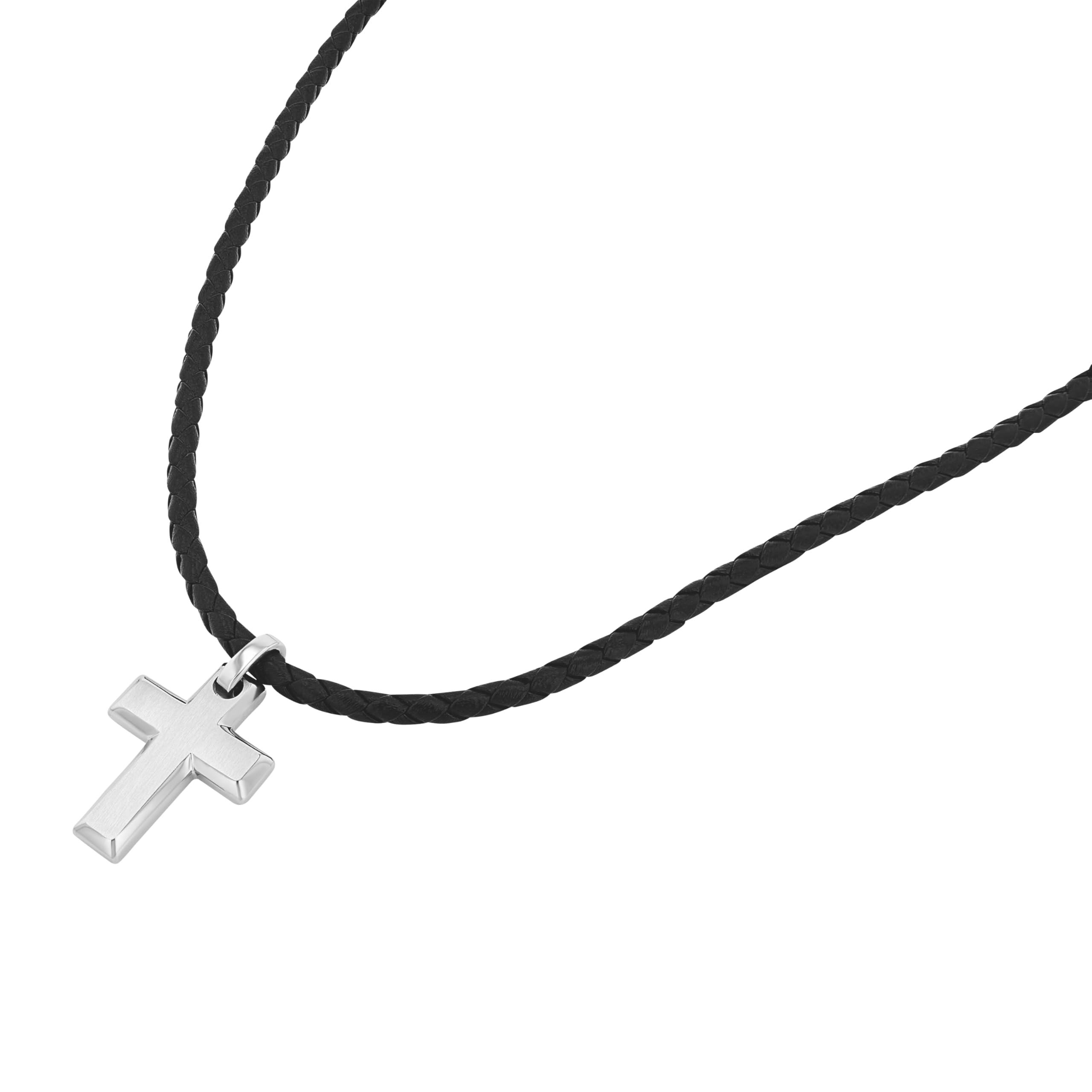 Tom Tailor Kette mit Anhänger für Herren, Edelstahl, 47+5 cm, silber, Kreuz-Anhänger, Geschenkidee, Halsschmuck, Herrenschmuck, 2100699