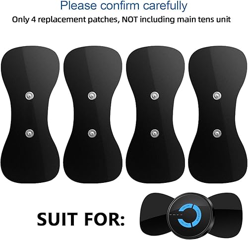 Miniatura 2 de Paquete de 4 almohadillas negras de repuesto con paquete independiente, electrodo adhesivo