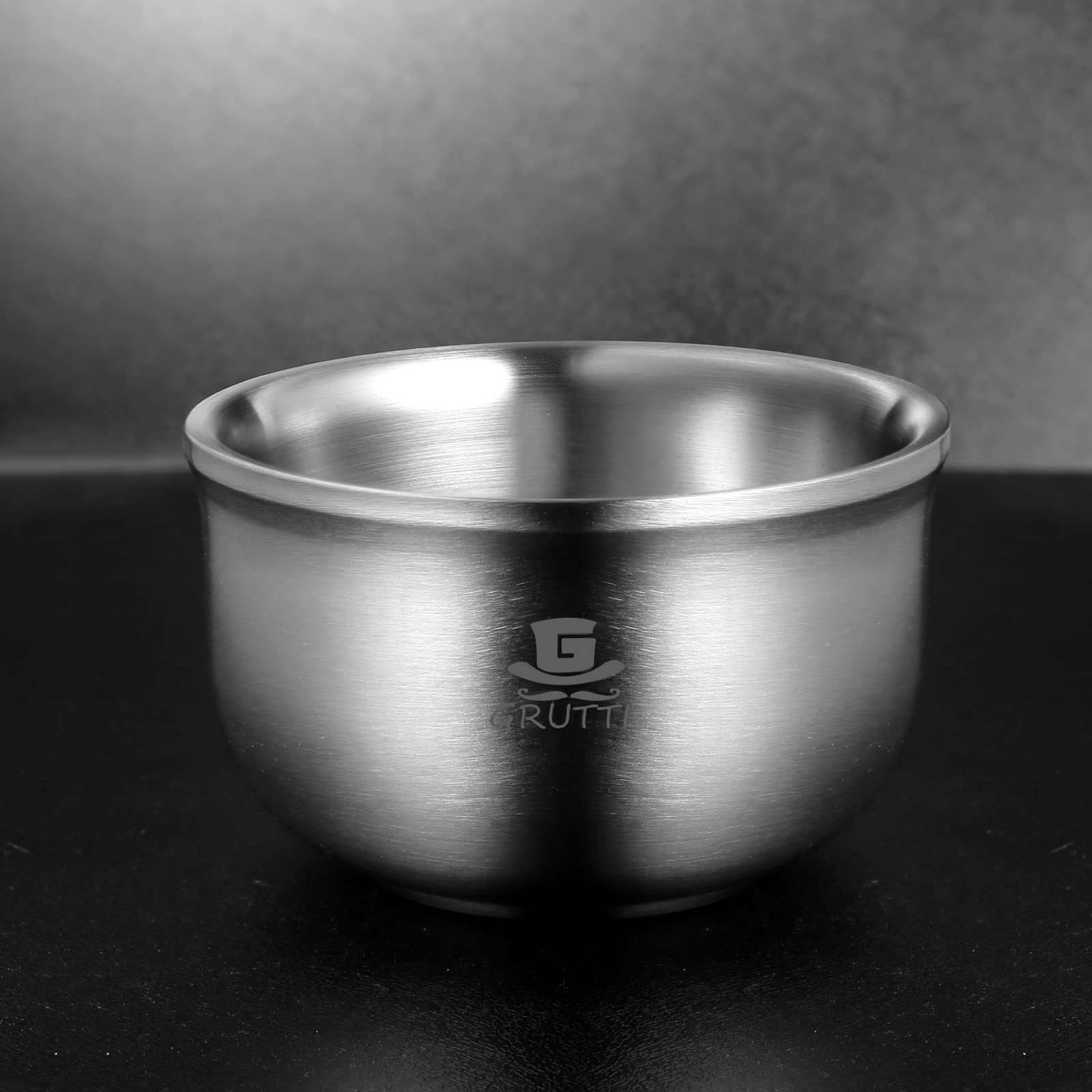 GRUTTI Premium Coppa per Rasatura 12.5cm - 3 Strati di Acciaio Inox - Facile Schiuma & Isolamento Termico