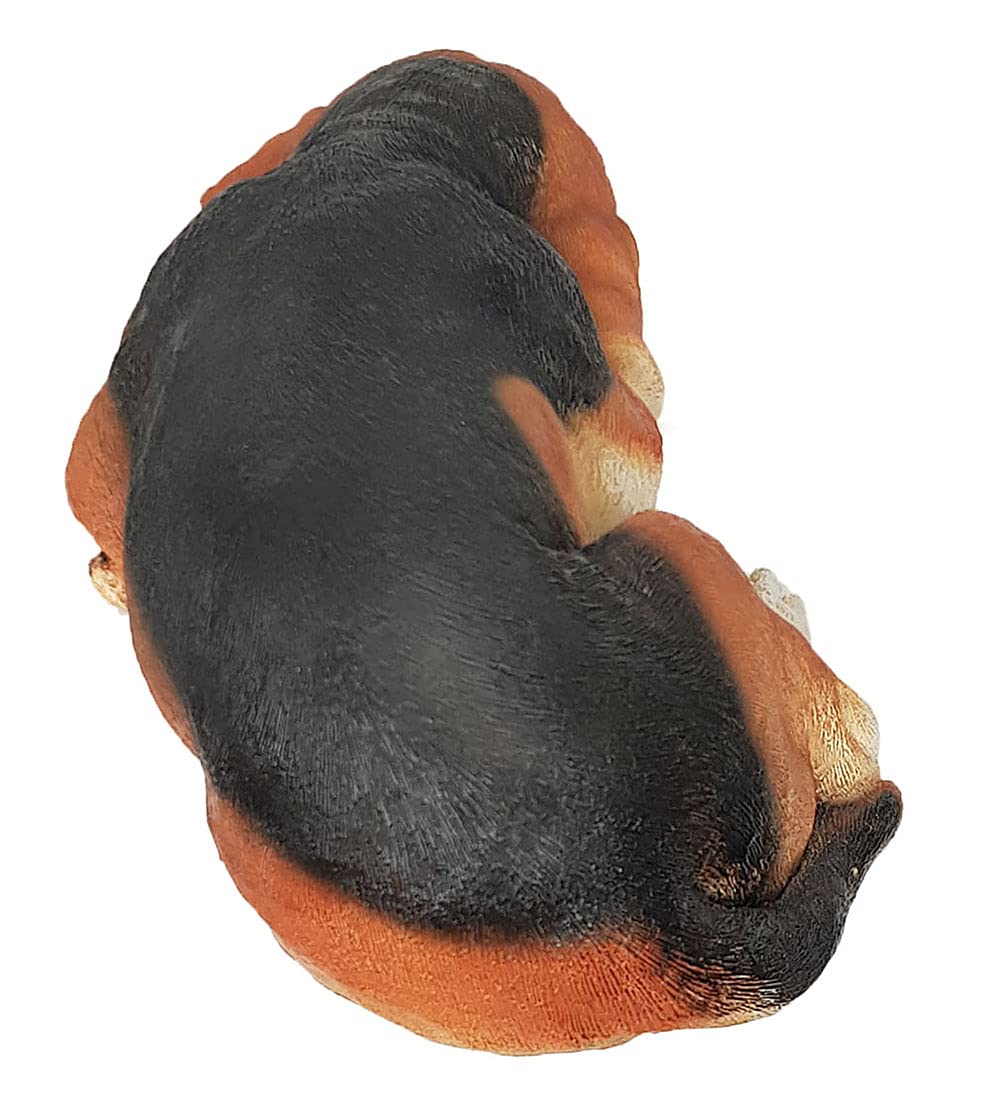 Wonderland Garden Arts & Craft Resin Beagle Dog Sleeping Statue, 7.5X13.2X4.5 Inches, Brown 3
