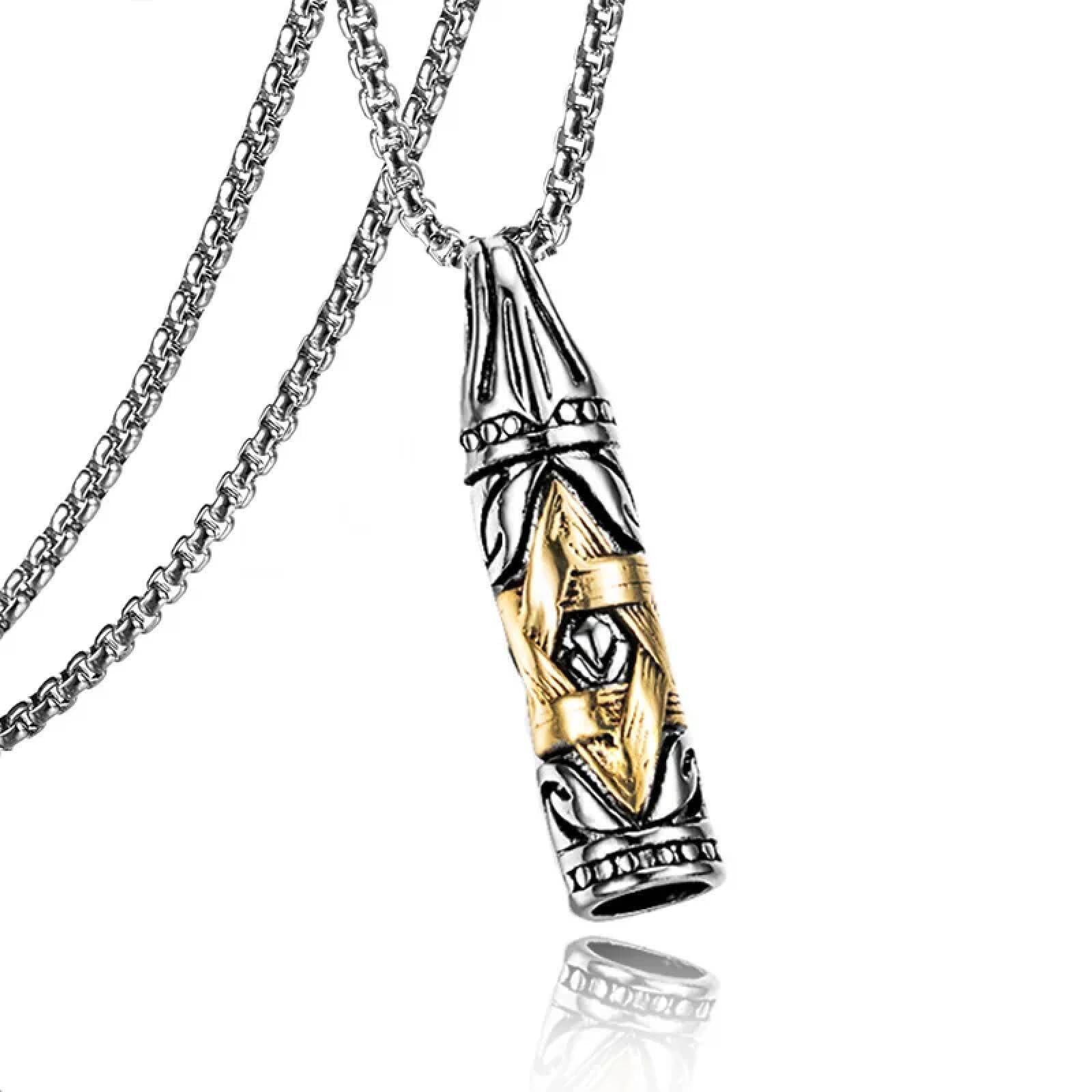 Collier juif homme acier inoxydable résistant à l'eau pendentif