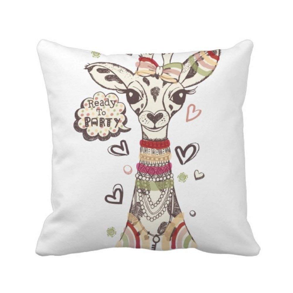 Coussin girafe multicolore 40x40 cm carré pour décoration canapé salon