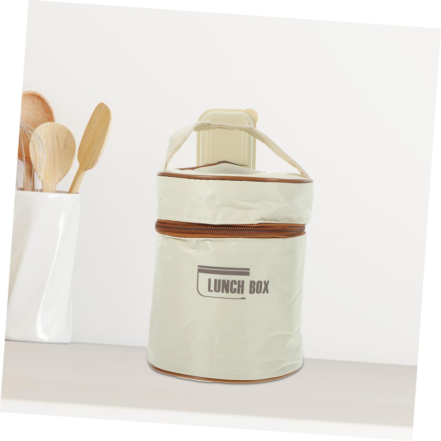Ciieeo Contenitore Bento Box in Acciaio Inossidabile con Coperchio Isolato, Portapranzo Termico Beige, Set 2 Pezzi per Pasti Singoli e Pranzi in Movimento