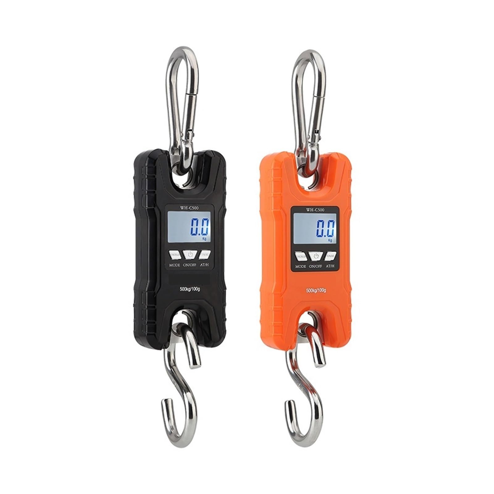 Bilancia Digitale sospesa Bilancia Digitale da Gru 500 kg, Bilancia Portatile con Gancio sospeso retroilluminazione, alimentata a Batteria Gancio per Gru per carichi Pesanti(Oranje)