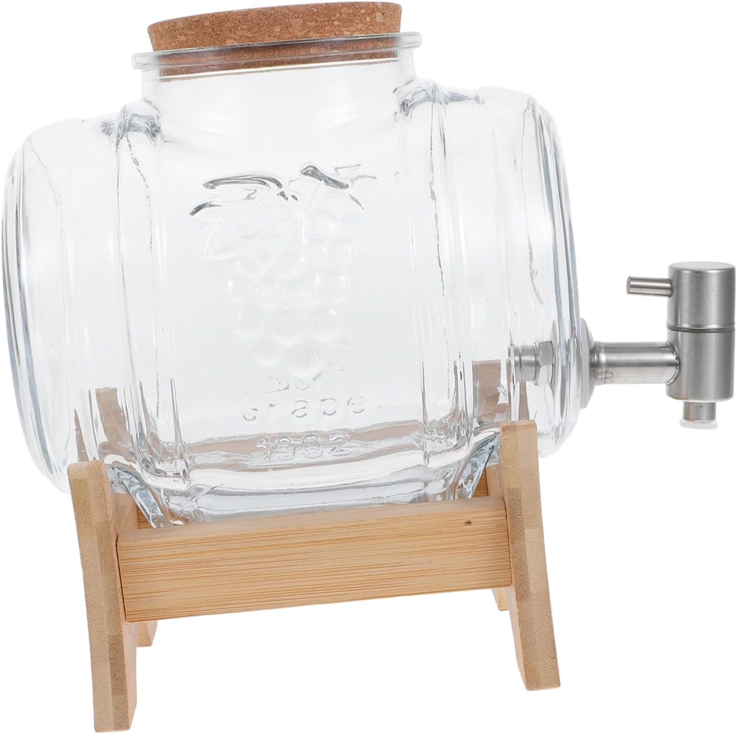 Alipis Vintage Glass Beverage Dispenser Secure Lid Capacity for Wine Making and Cold Drinks Retro Style Faucet and Base for Parties and Daily Use