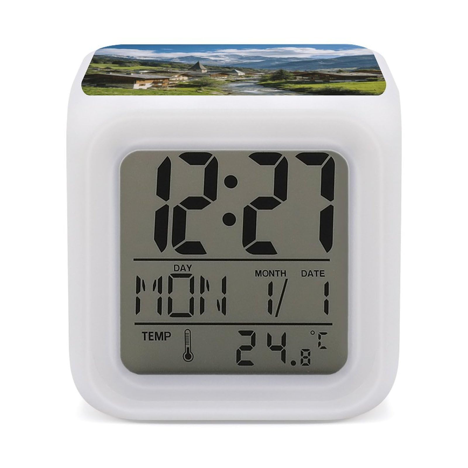 Reloj despertador para personas que duermen mucho con alarma potente Morzine y 7 luces LED