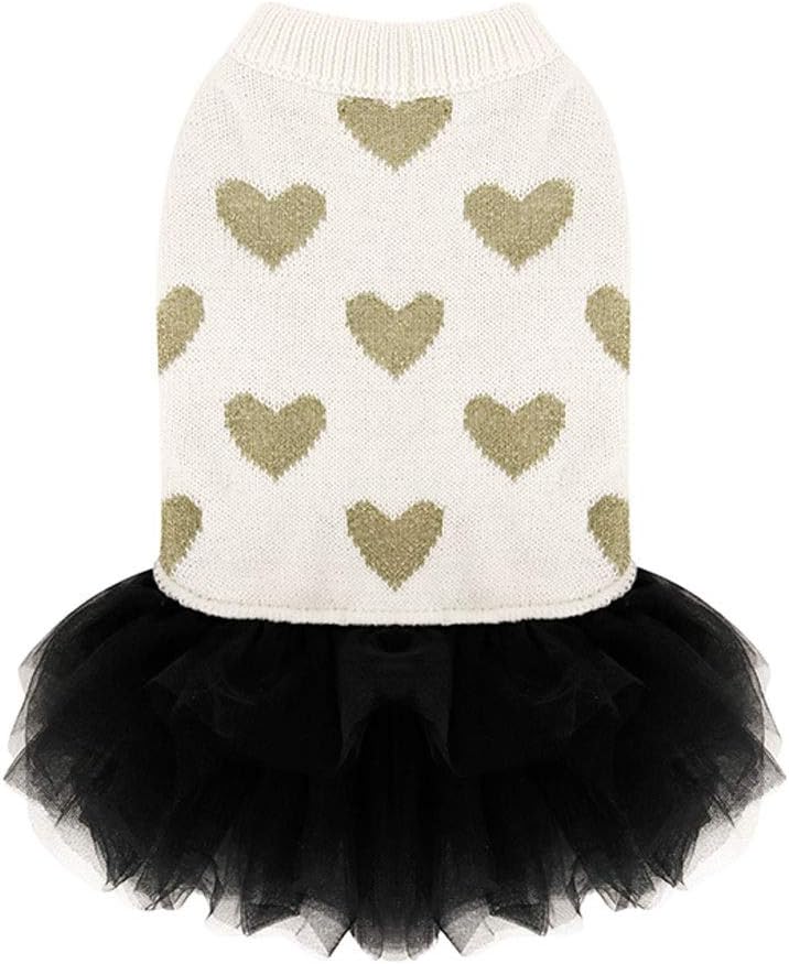 Dog Cats Sweater for Small Medium Dogs Dress Winter Chihuahua Shih Tzu Girl Dog Christmas Clothes (White X)