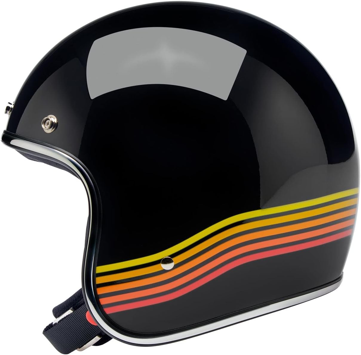 Biltwell | Bonanza | DOT Approved | 3/4 Motorcycle Helmet | Gloss Black Spectrum