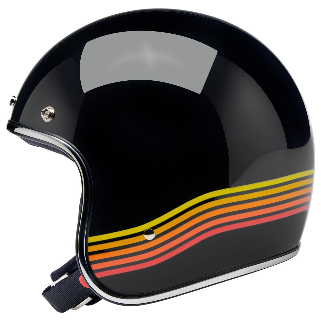 Biltwell | Bonanza | DOT Approved | 3/4 Motorcycle Helmet | Gloss Black Spectrum