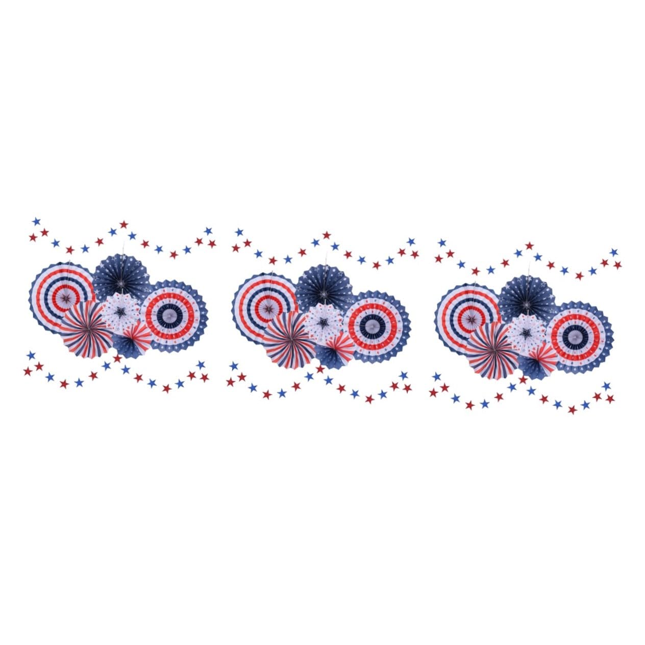 VICASKY 3 Pezzi Set decorazioni per il dell'indipendenza striscione per la festa ghirlanda del dell'indipendenza americana striscione