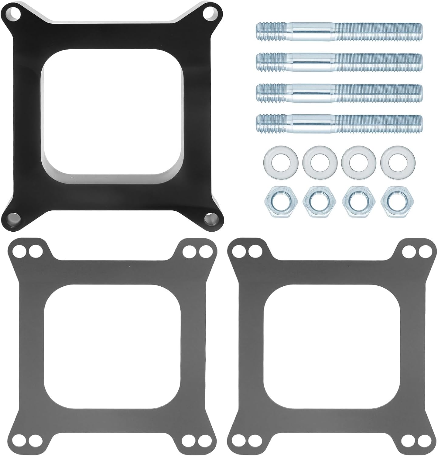1 Set Carb Spacers 1" Tall Open Phenolic Carburetor Spacer for Chevy for Ford 350 SBC BBC BB 4BBL with Gasket Screws Kit