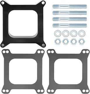 포드 350 SBC BBC BB 4BBL용 탄수화물 스페이서 2.5cm(1인치) 높이 오픈 페놀 카뷰레터 스페이서 1세트, 개스킷 나사 키트 포함