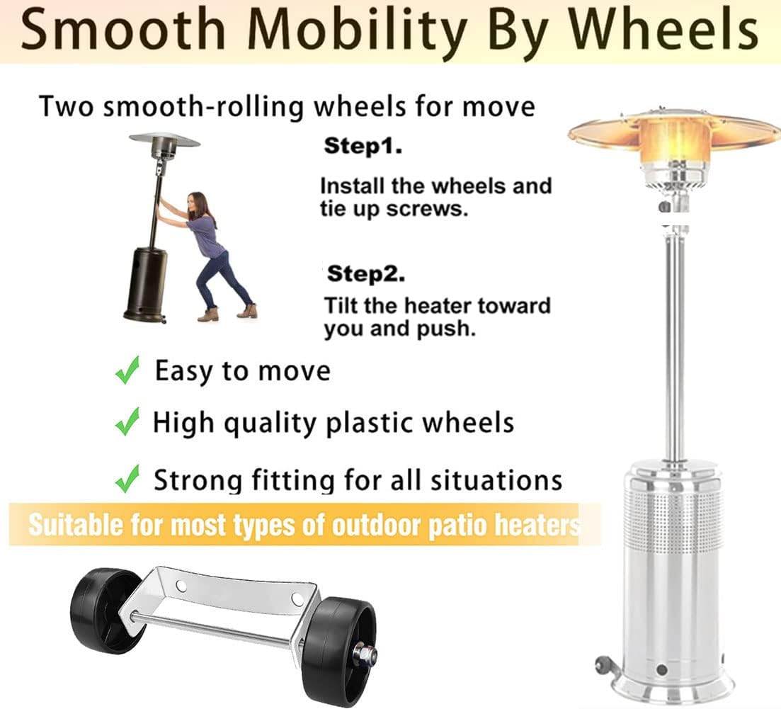 Review Universal Patio Heater Wheel KitStainless Steel Silver Bracket