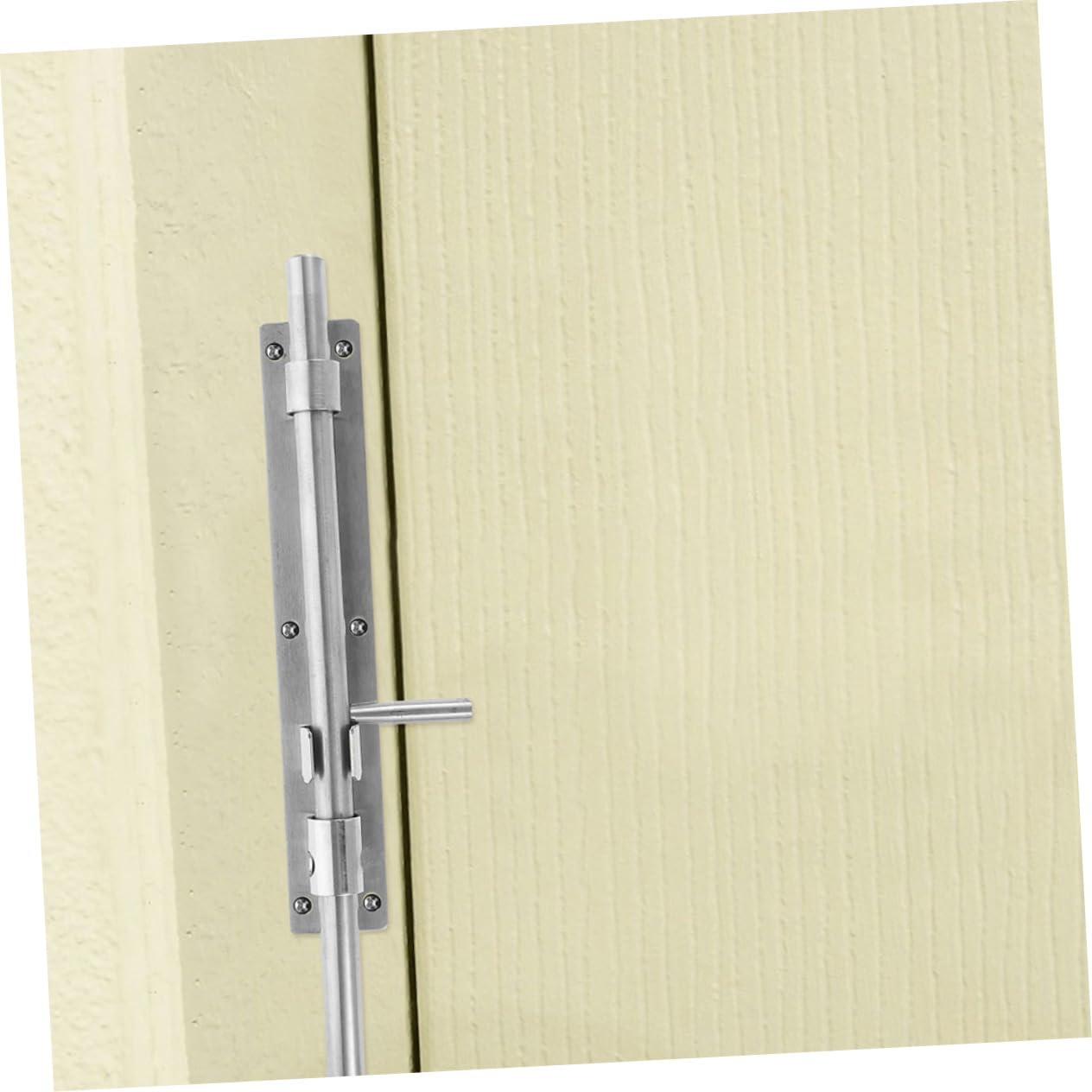 Verrou de Porte Coulissant en Acier Inoxydable Argenté 2 Pièces, Haute Dureté et Résistant la Casse, pour Bars et Chambres, Distance Trou 216mm