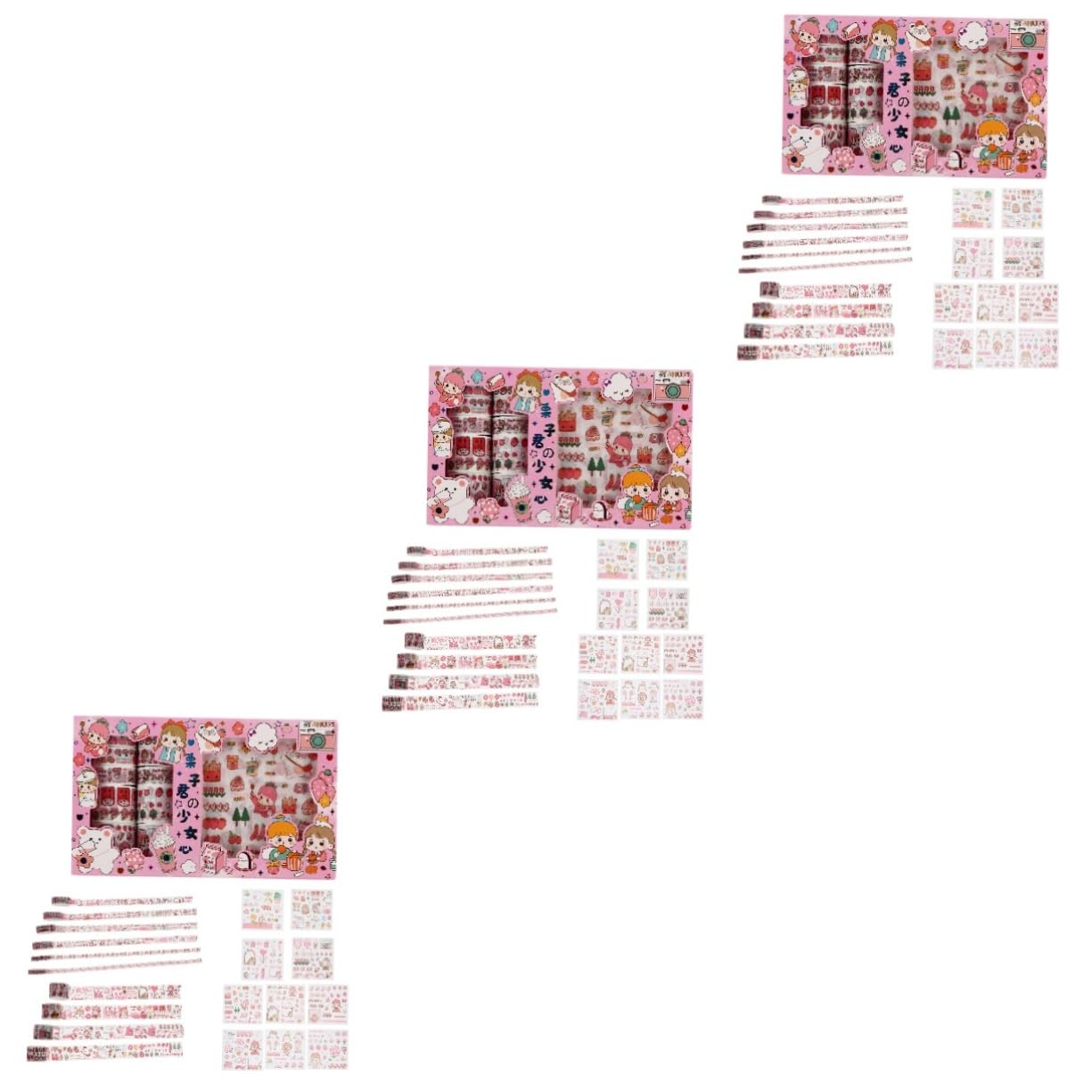 EXCEART 3sets Adesivi Washi Decorativi Per Scrapbooking Di Nastro Autoadesivo Con Motivi Carini Cancelleria Creativa Per Album e Progetti Fai Te