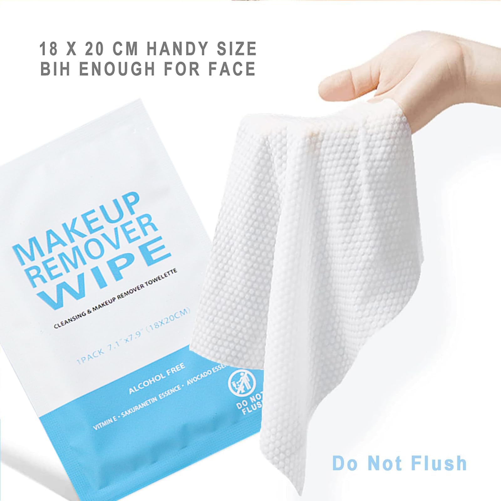 50 Pack Makeup Remover Wipes Individually Wrapped Bulk Face Cleansing Wipes - Image 2