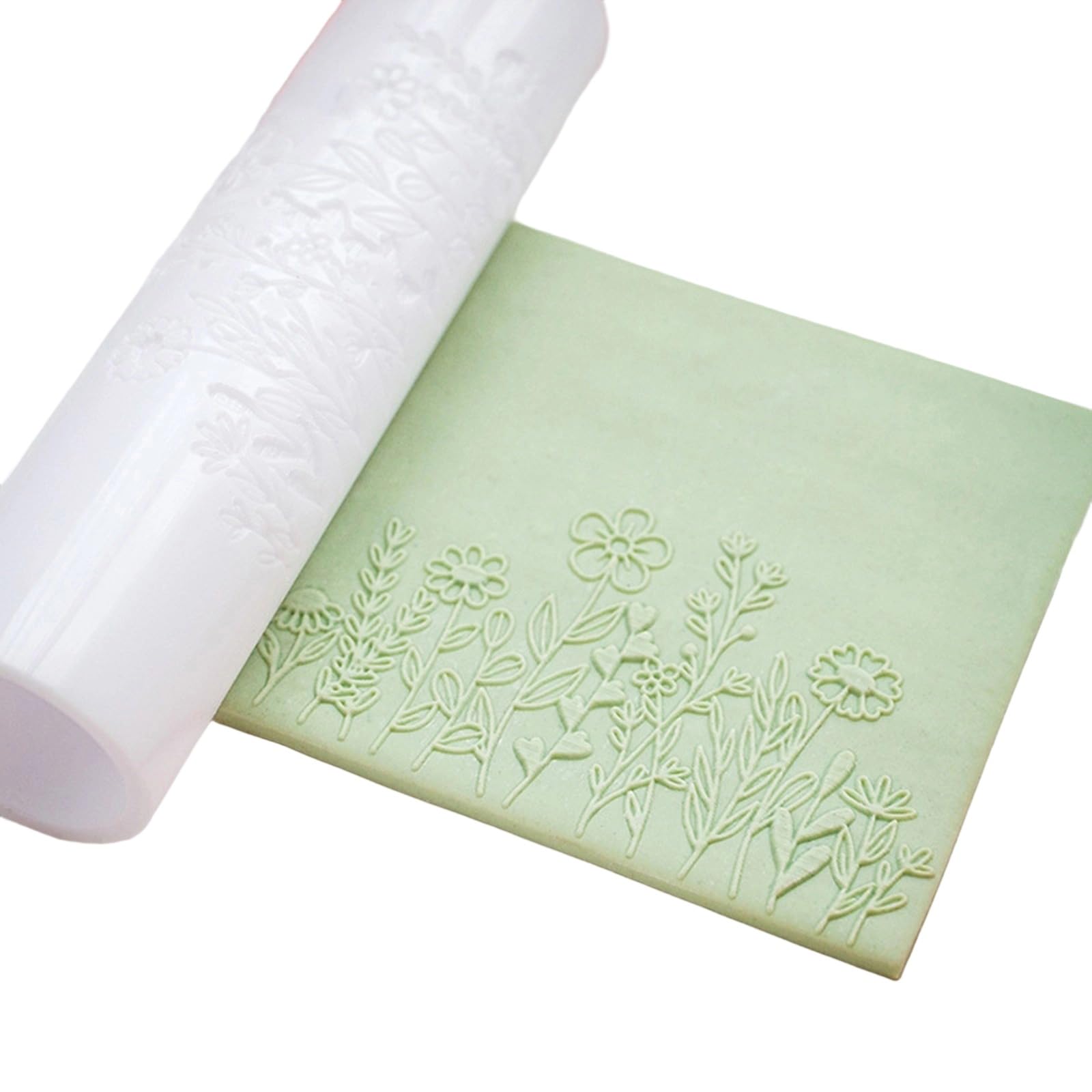 NEWFT Clay Rolling Pin For Handmade Earrings And Plant Embossing Acrylic Soft Clay Texture Roller Jewelry Tool