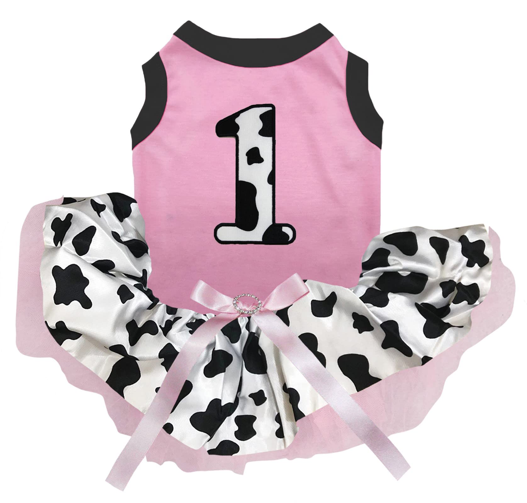 Robe pour chien extensible et confortable Cow 1st Puppy rose taille XXL