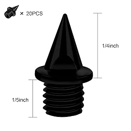 AUGSUN 20pcs 1/4inch Steel Hard Track Cross Country Spikes with Spike Wrench, Replacement Spikes for Sprint Sports Short Running Shoes