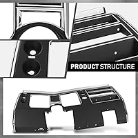 Vista 8 de GRAND ORANGE Cubierta de bisel para panel de instrumentos de tablero compatible con Chevy Chevelle El Camino 1968 sin Air Black