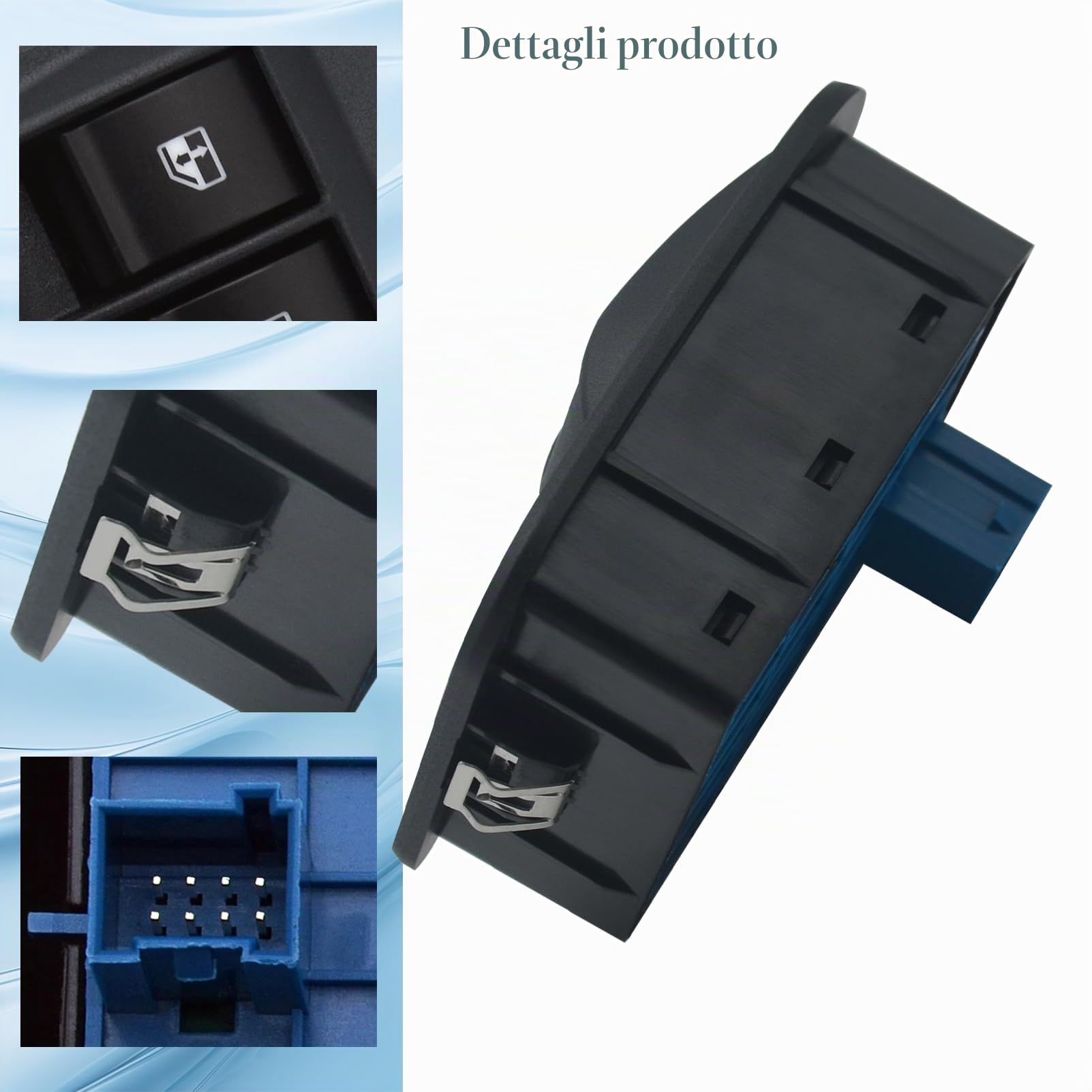 Interruttore alzacristalli 6490.G8 per Nemo Doblo Fiorino Qubo Bipper Combo 735461275 Pulsante alzacristalli elettrico. Interruttore per il controllo dei finestrini