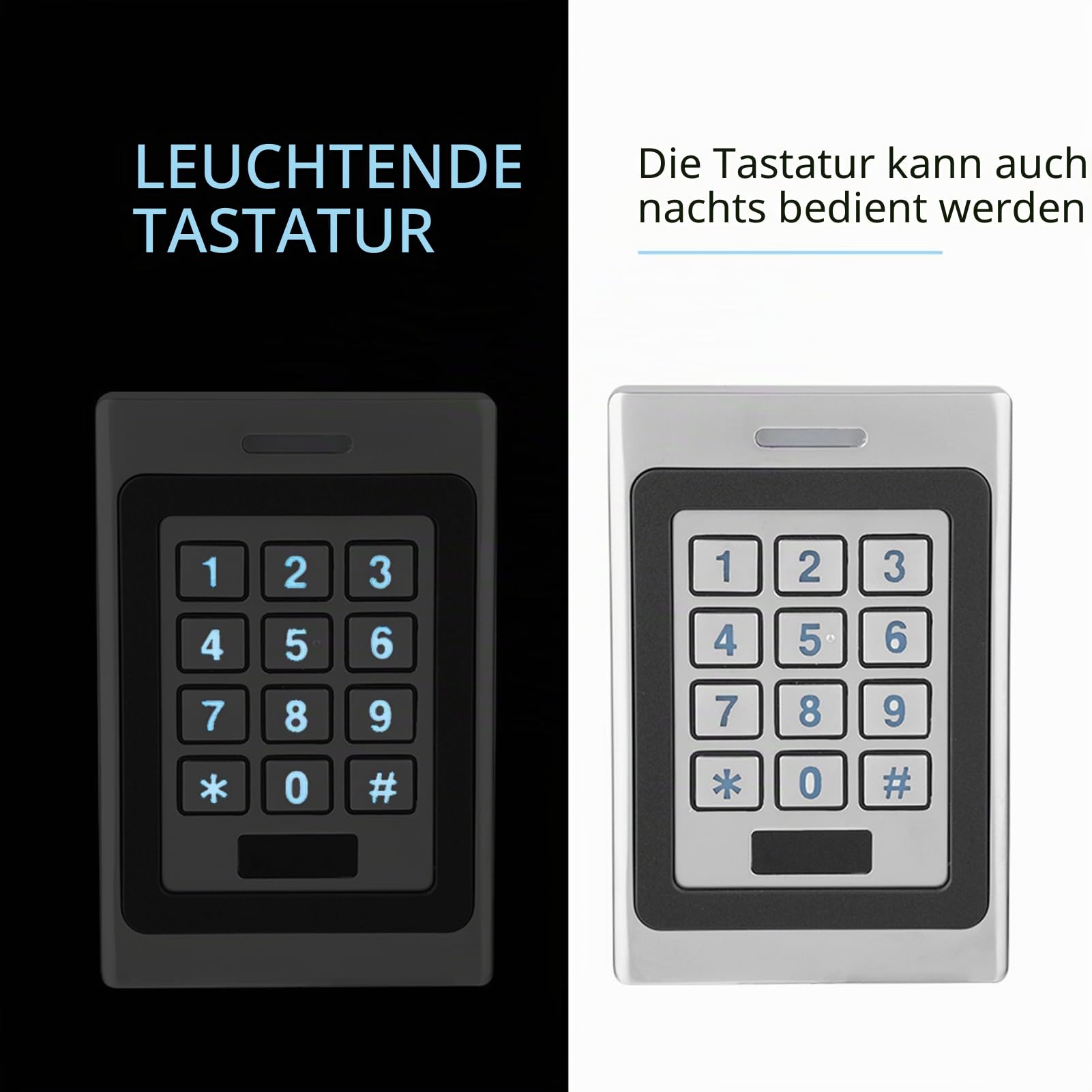 Ejoyous Codeschloss Zutrittskontrolle, Wasserdichte Tür Zutrittskontrollsystem Digicode Tastatur Metall mit Hintergrundbeleuchtung für Fabrik Warehouse Wohngebäude