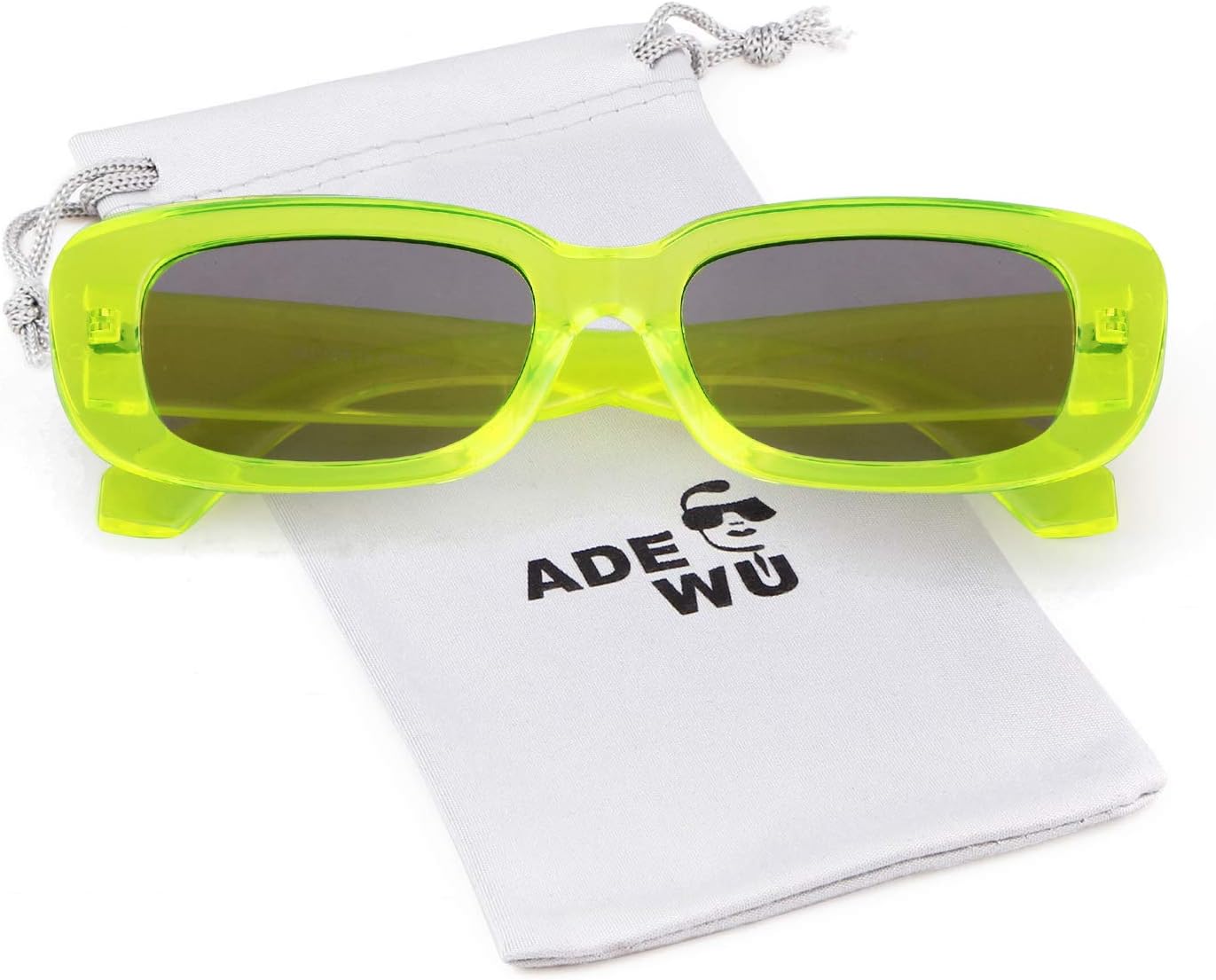 ADE WU Rectangle Sunglasses for Women Men Retro 90s Trendy Narrow Rectangular Sun Glasses Fashion Y2K Unisex Stylish - Image 7
