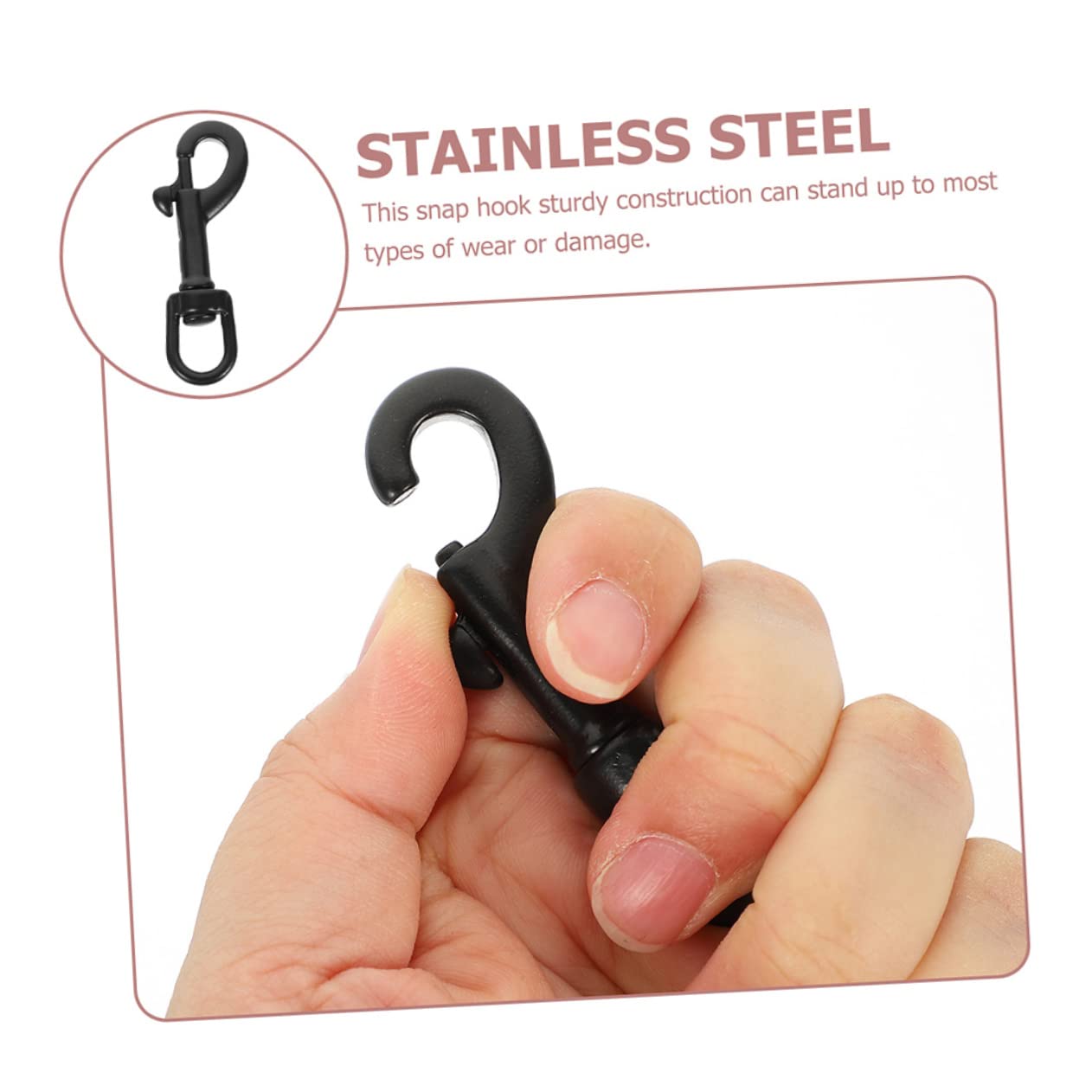 HANABASS Stainless Steel Swivel Diving Hook Bolt Snap for Diving Bolt Snap Heavy Duty Mm Single Head Hook Black