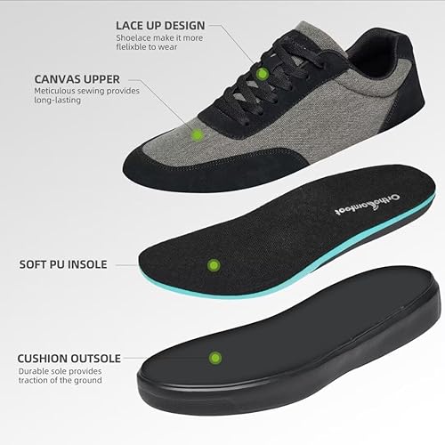 Miniatura 5 de OrthoComfoot Zapatillas ortopédicas de moda para hombre para fascitis plantar cómodos zapatos ortopédicos para caminar con soporte de arco, zapatos