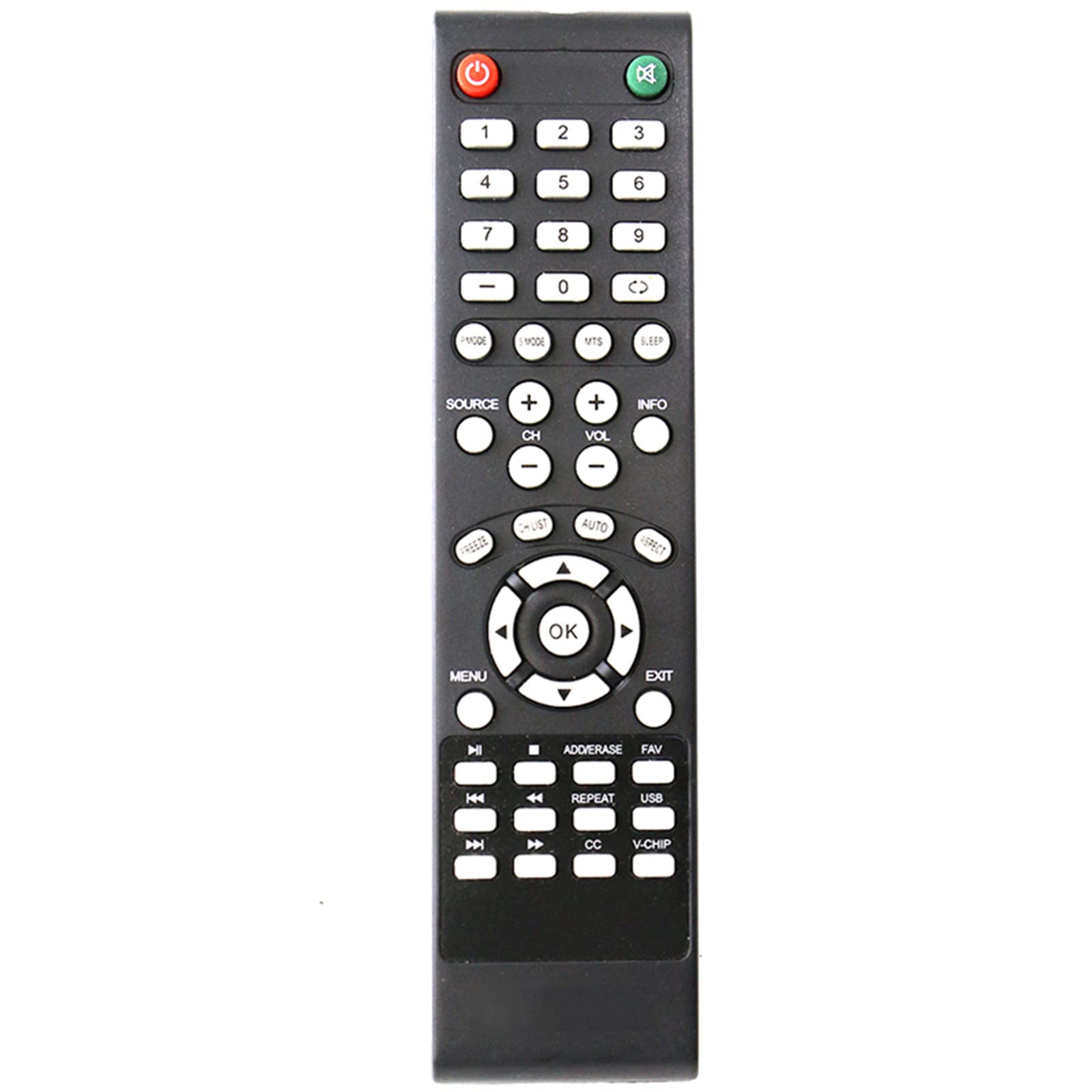 Replace Universal Remote Control fit for Element TV LDFW406 ELCFT262 ELDFW322 ELCFW326 ELCFW329 ELDFT404 ELCFW328 ELDFW464 ELDFT465J ELDFQ501J ELEFQ501J ELGFW601 ELDFW501 ELEFW193 ELEFJ191 ELEFT195