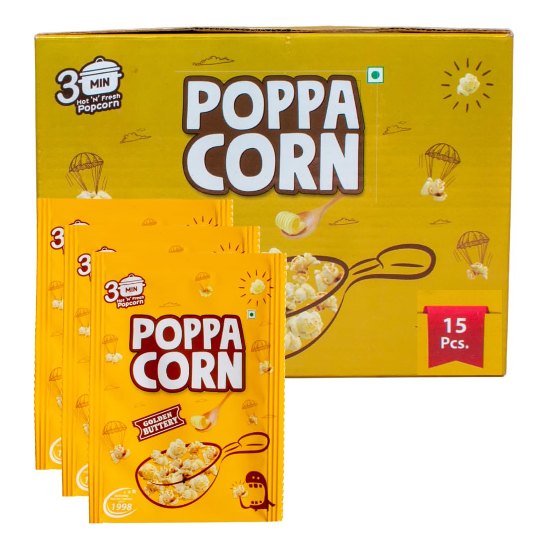 POPPACORN A Grade Imported Gourmet Popcorn 70gX15 Pouches Big Size High Expansion Popcorn 1050gm Pack of 15 (1050g, Golden Buttery) (B0D9VTPK81) Amazon Price History, Amazon Price Tracker