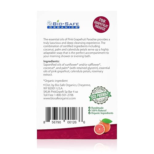 Miniatura 3 de Jabón exfoliante orgánico hecho a mano de pomelo rosa paraíso, jabón 100% orgánico hecho a mano, jabón de baño exfoliante lujoso y rejuvinante