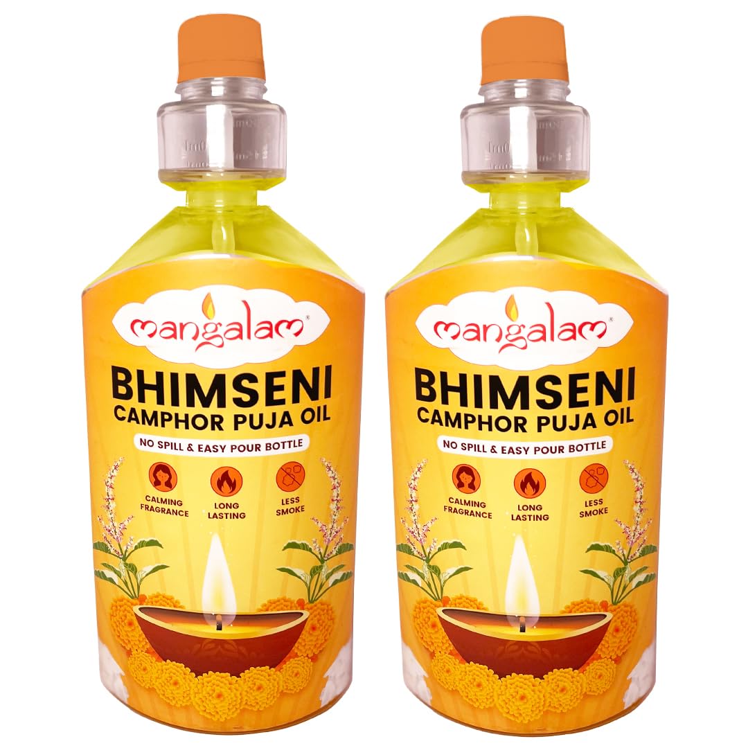 MANGALAM Bhimseni Camphor Puja Oil - Pack Of 2 (900ml Each) | For Daily Puja, Festivals & Other Religious Ritual-image-35