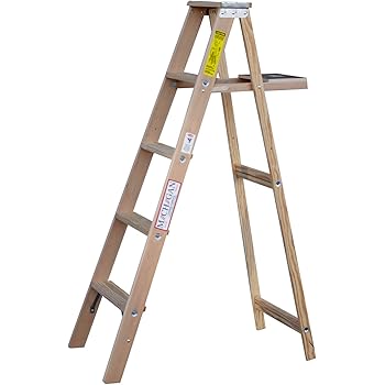 5 ft wood step ladder with 200 lb load capacity