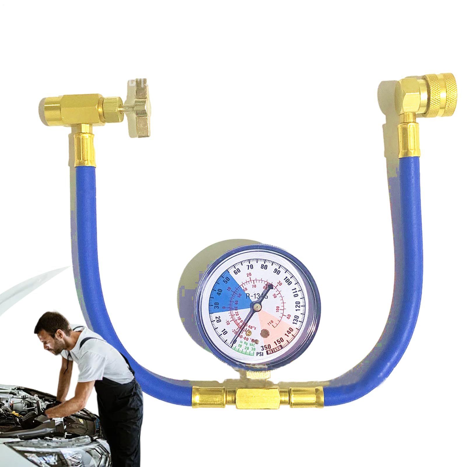 Kit refrigerante auto - strumento di riempimento R134A, manometro collettore di pressione | di ricarica freon per auto, apparecchiature di manutenzione 'aria condizionata per camion SUV B
