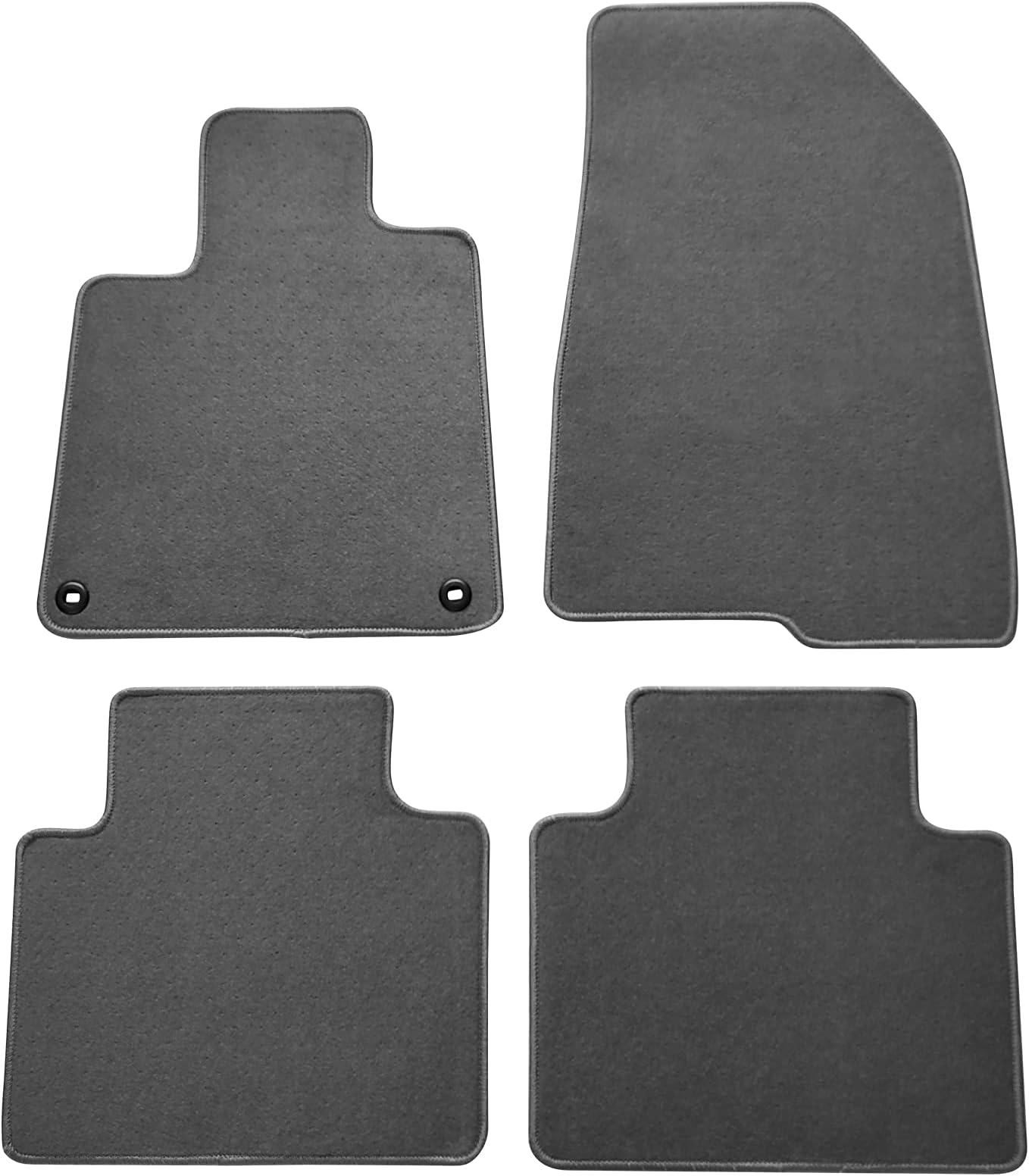 IKON MOTORSPORTS, Floor Mats Compatible with 2018-2022 Honda Accord, Gray/Grey Nylon Carpet Front & Rear 4PC Set, 2019 2020