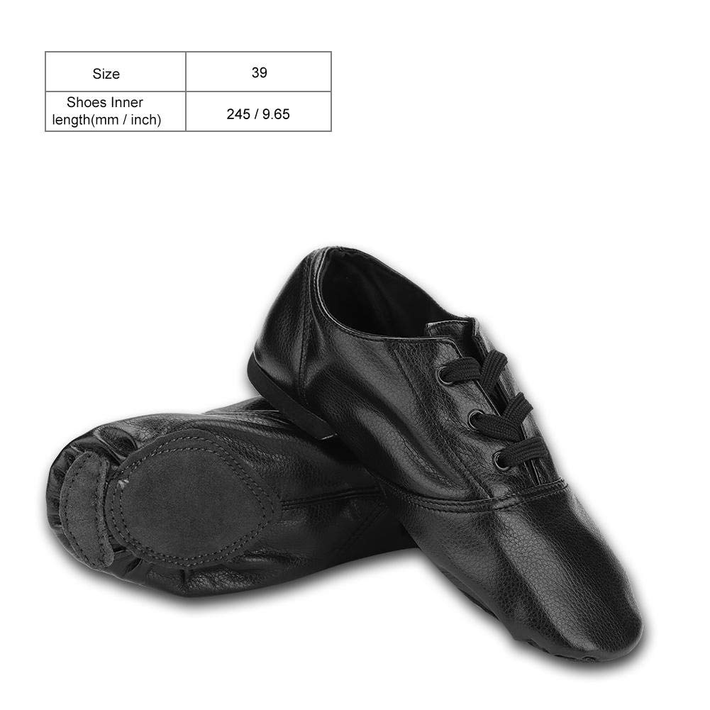 Chaussures de Danse Jazz, Chaussures de Jazz PU de Haute qualité, Chaussures de Sport à Enfiler élastiques pour Enfants Adultes