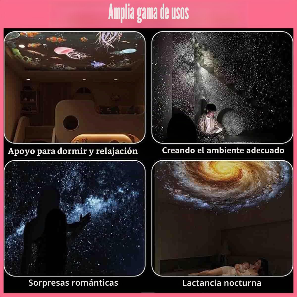 Proyector De Galaxia 2 En 1 Luz Nocturna,Recargable Usb Proyector De Galaxias Y Estrellas,áMpara Led Espacial Ajustable De 360°,Fiestas Y Techo Del Coche,Dormitorio,DecoracióN De Techos (12pc slides)