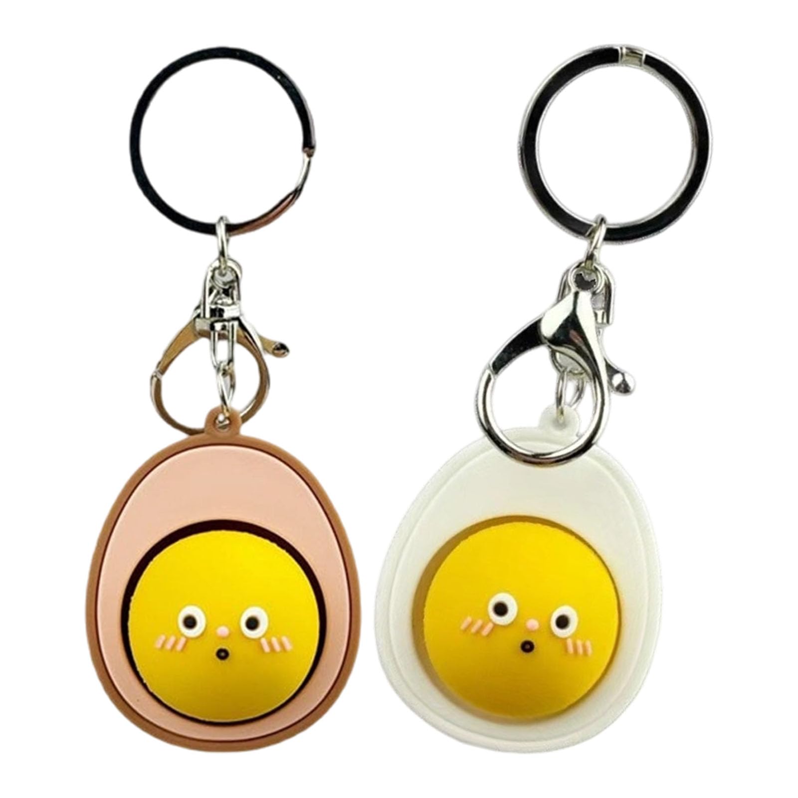 Tsophreniq 2 Piece Set Lovely Cartoon Eggs Keyring Surfaces Keychain For School And Offices Backpack Keychain Charm