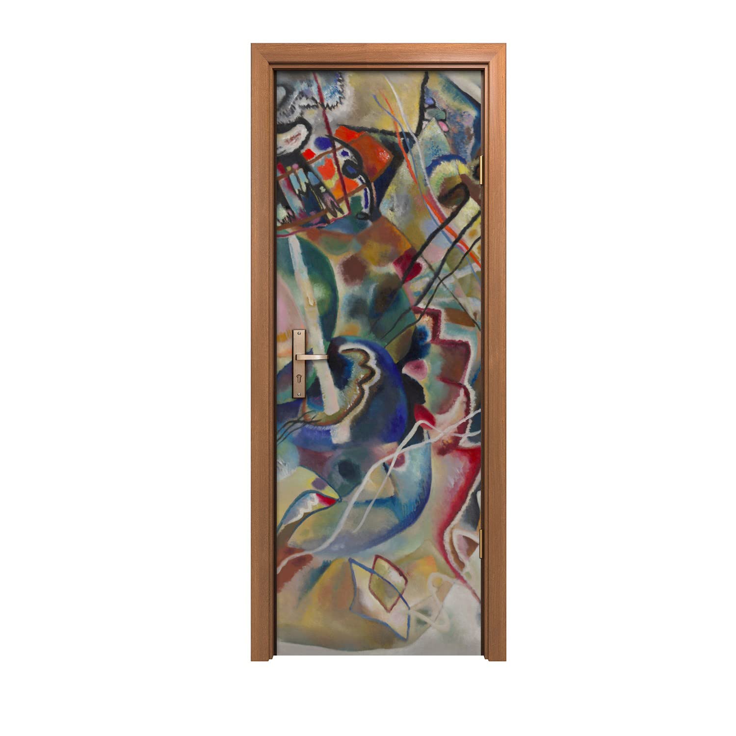 Autocollant de porte 70x200cm Kandinsky pour sublimer votre salon moderne