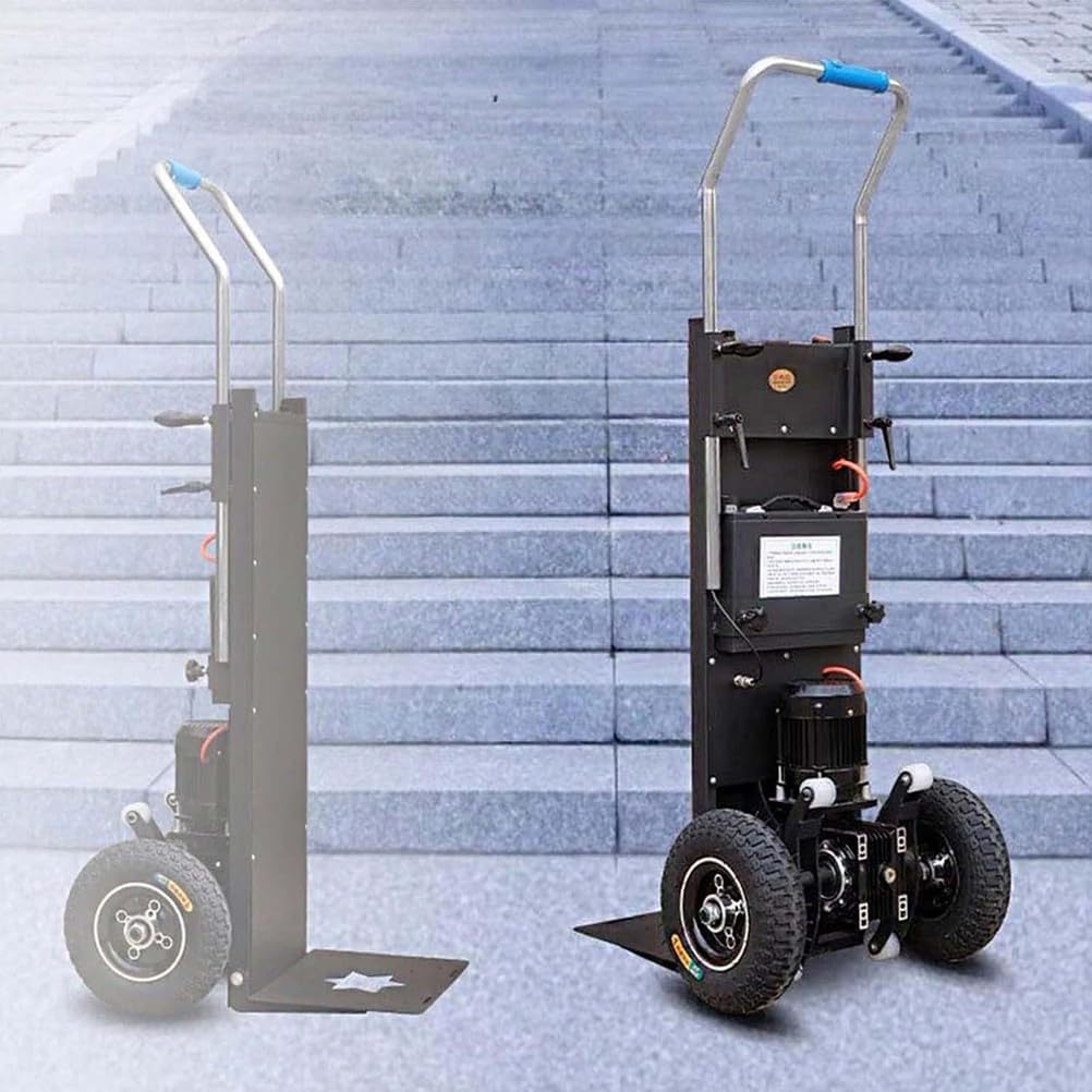Carretilla eléctrica para Subir escaleras, Carretilla de Mano eléctrica para Subir y Bajar escaleras Carretilla Que Ahorra Mano de Obra con Mango telescópico,01