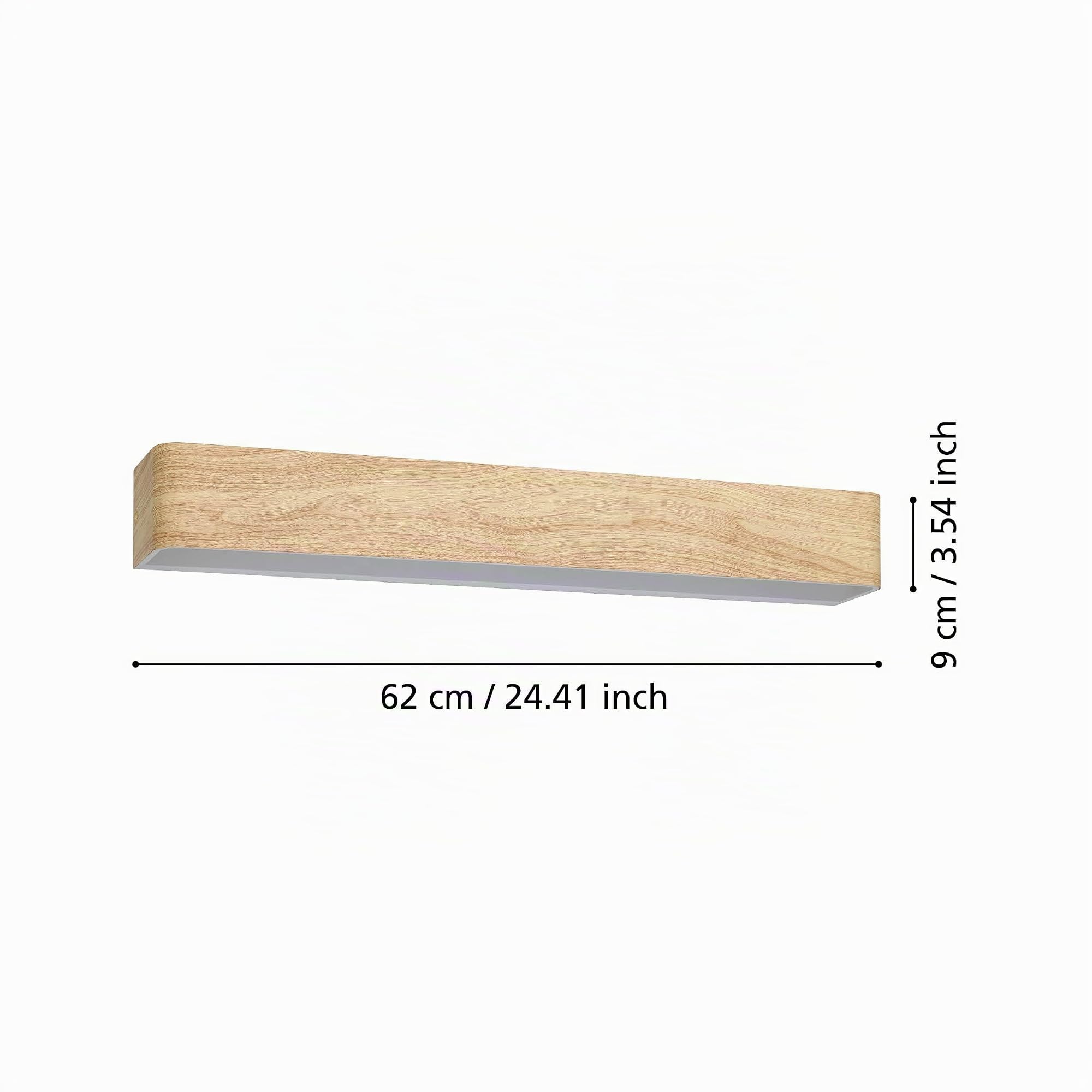 Eglo Sania 6 Lámpara de pared led, luz ascendente y descendente, lámpara | de metal con aspecto de madera clara, lámpara de espejo de baño, lámpara de cuarto de baño y pasillo, blanco cálido, IP44
