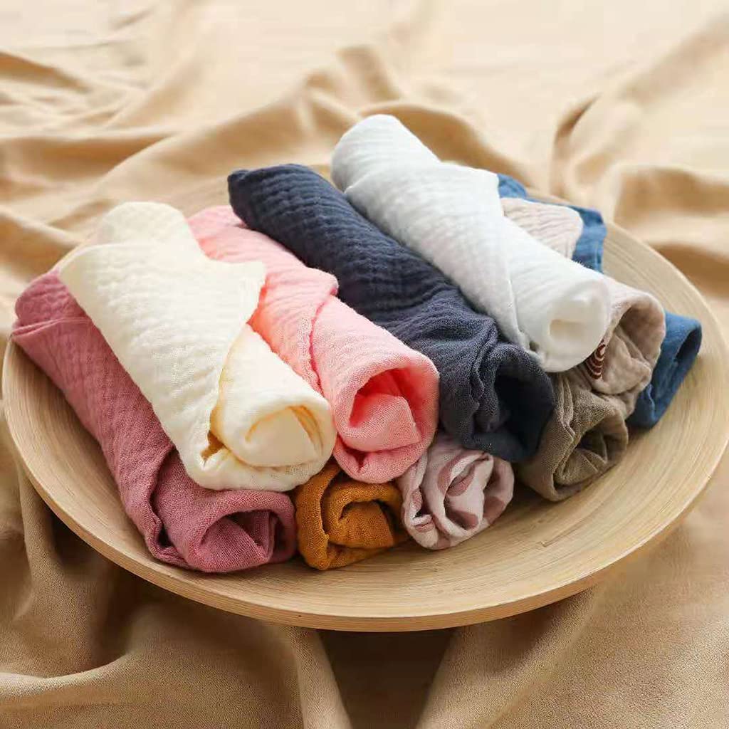 Reoyloep Muslin Cloths for Baby 5 Pack Muslin Squares 23x23cm/9.06''x9.06'' Baby Burp Cloth Cotton Facial Towels Super Soft, Blue - Image 2