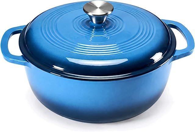 DUMOS Gradient Blue Enamel Cast Iron Dutch Oven