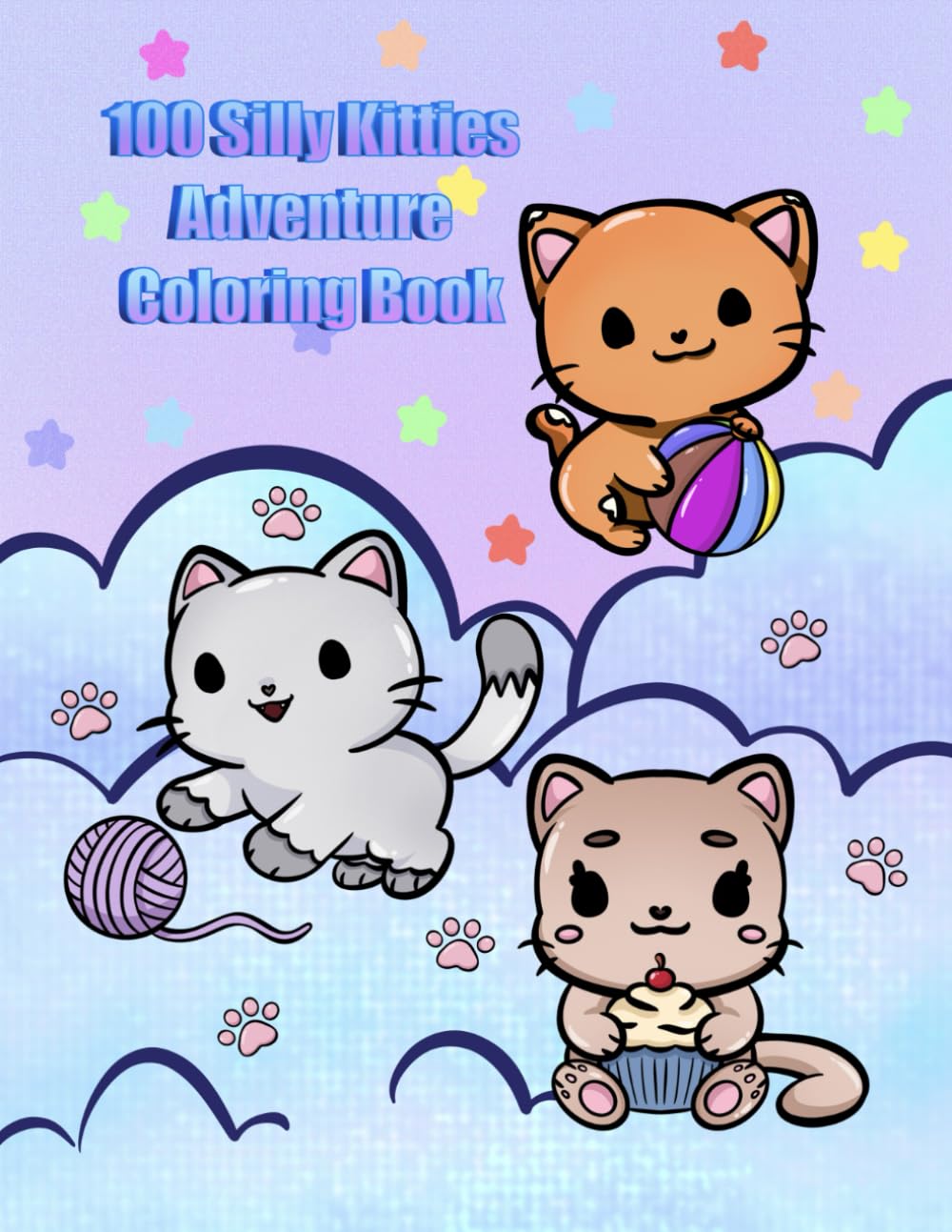 100 Silly Kitties Adventure Coloring Book