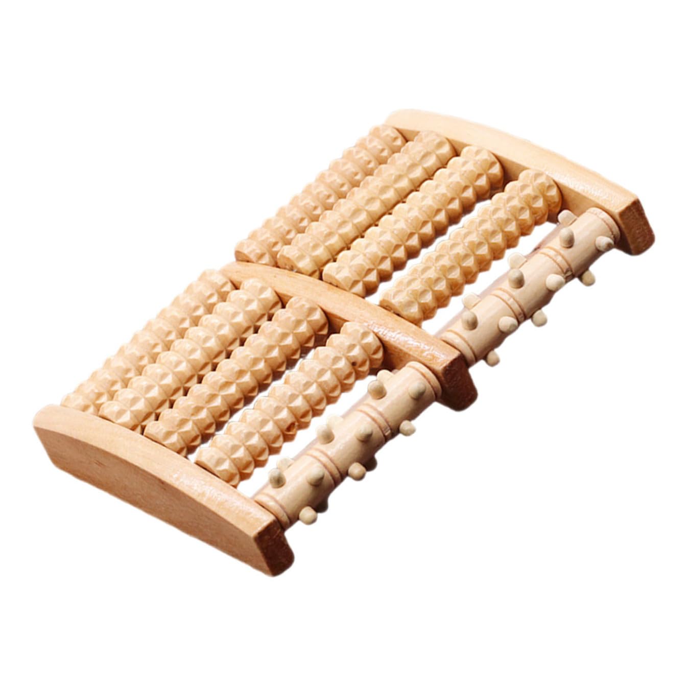 Masajeador De Pies De Madera Natural Rodillo Terapéutico Para Relajación y Alivio De Tensión Diseño Arqueado y Resistente Para Cuidado De Pies Casa