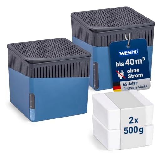 WENKO Raumentfeuchter Cube Blau 500 g