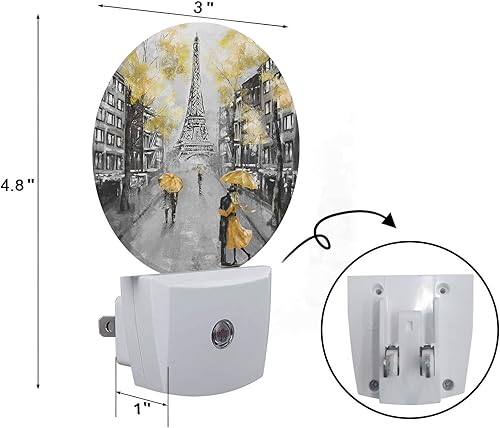 Miniatura 2 de Axayaz Torre Eiffel del anochecer al amanecer redonda noche luz amante amarillo paraguas Francia París ciudad europea calle auto sensor lámpara