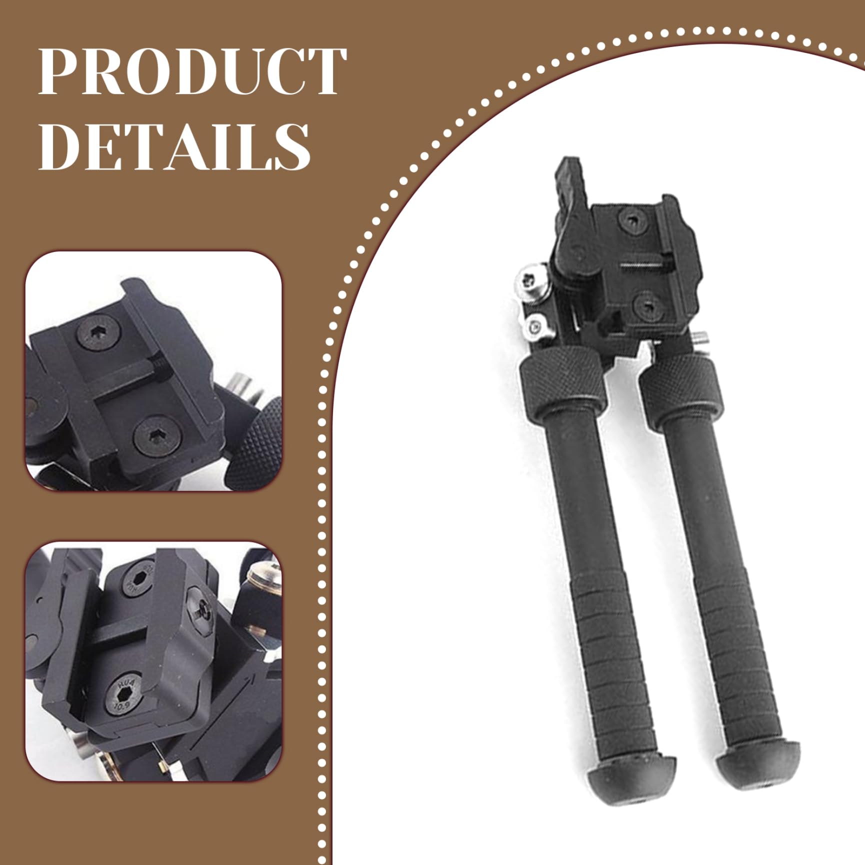 BIPOD ÚNICO 360 ° Rotación de Altura Ajustable Bi Pods para Rifles, palitos de Disparo portátiles Plegables Removibles rápidos para la Estabilidad de los Rifles de Caza y Disparos Objetivo, bípodo, B
